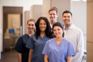 A diverse group of nursing assistants at a hospital 